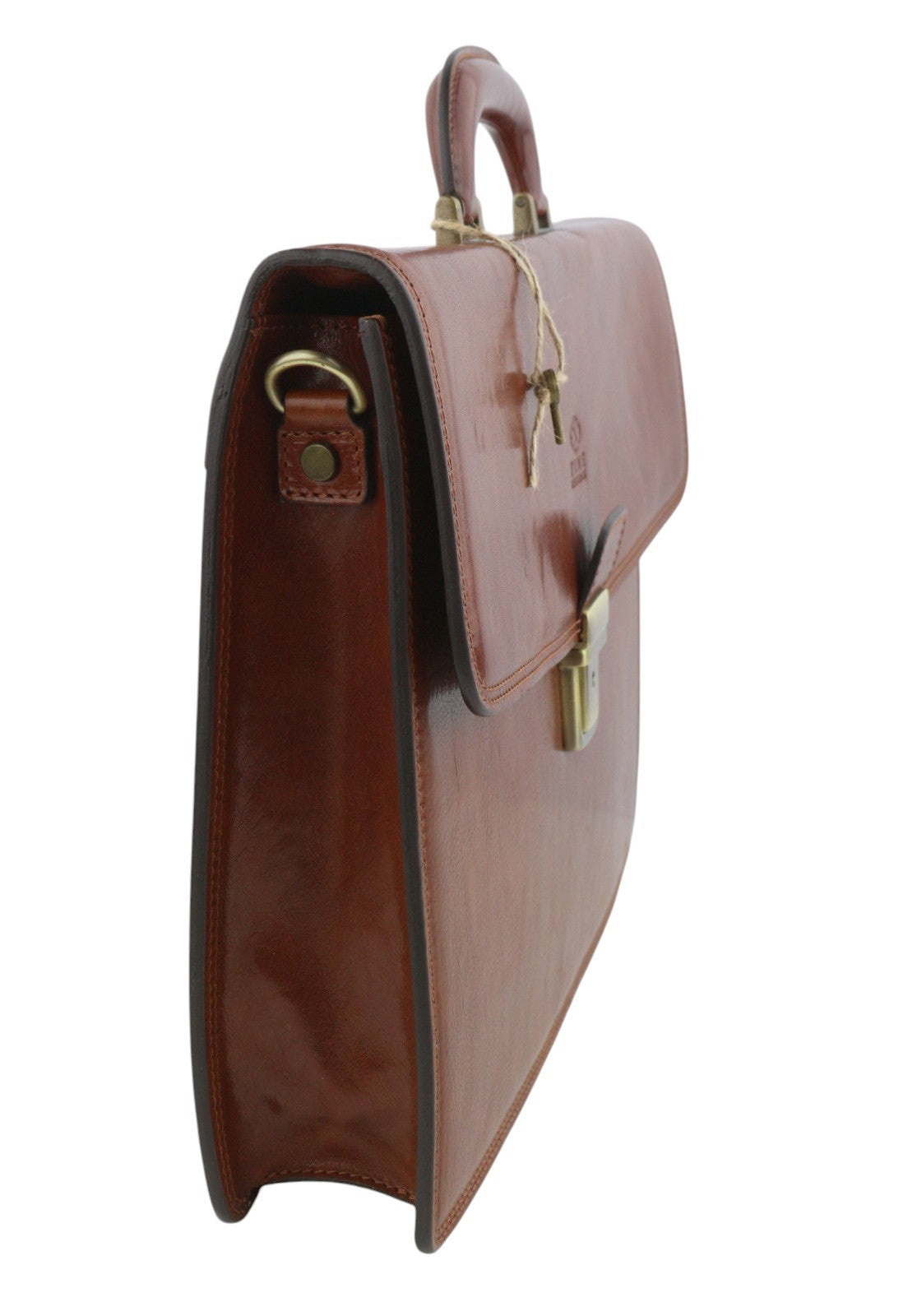 TIME RESISTANCE The Sound Of Mountain Men Bag Brown Leather Briefcase RRP270