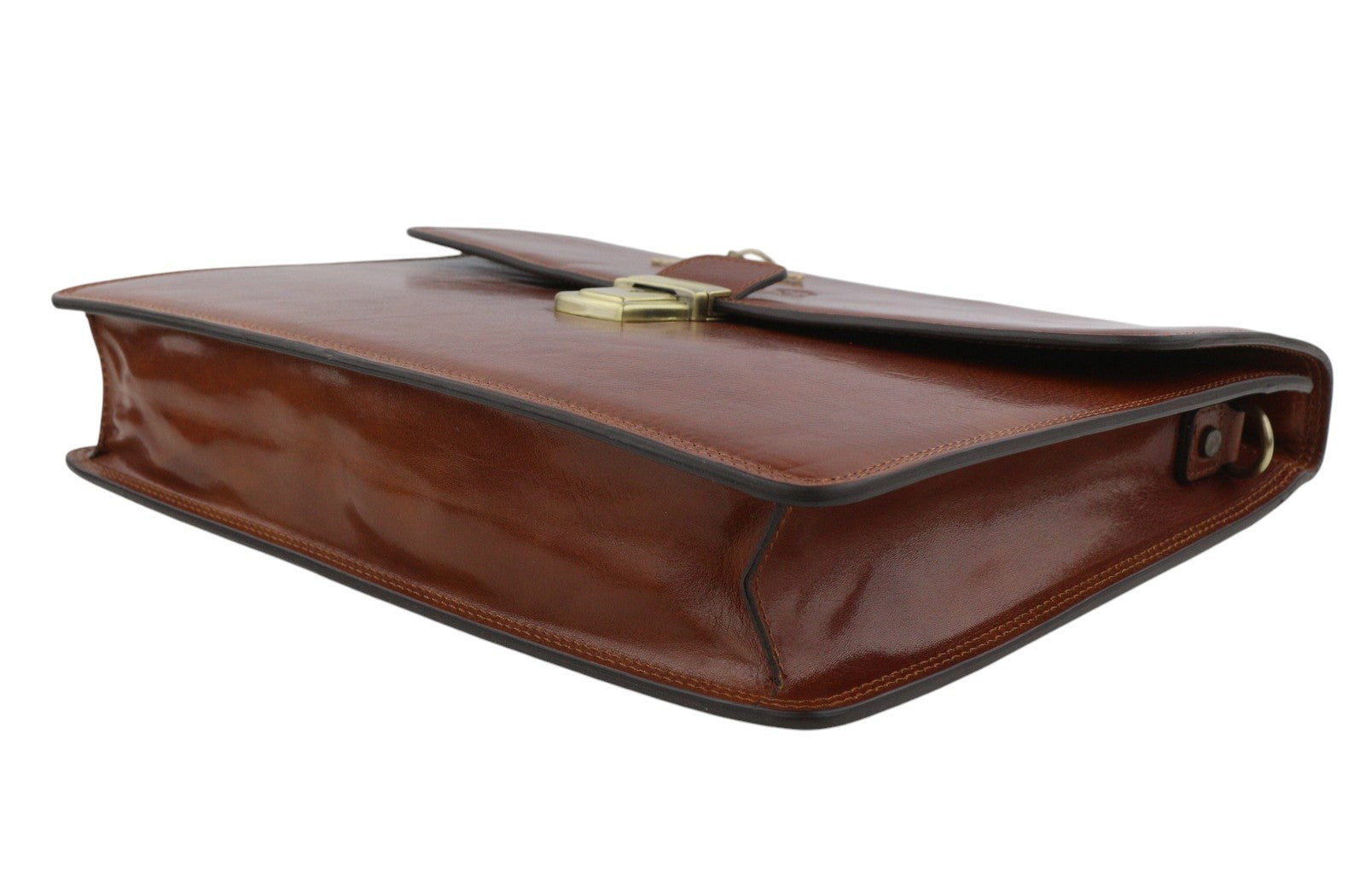 TIME RESISTANCE The Sound Of Mountain Men Bag Brown Leather Briefcase RRP270