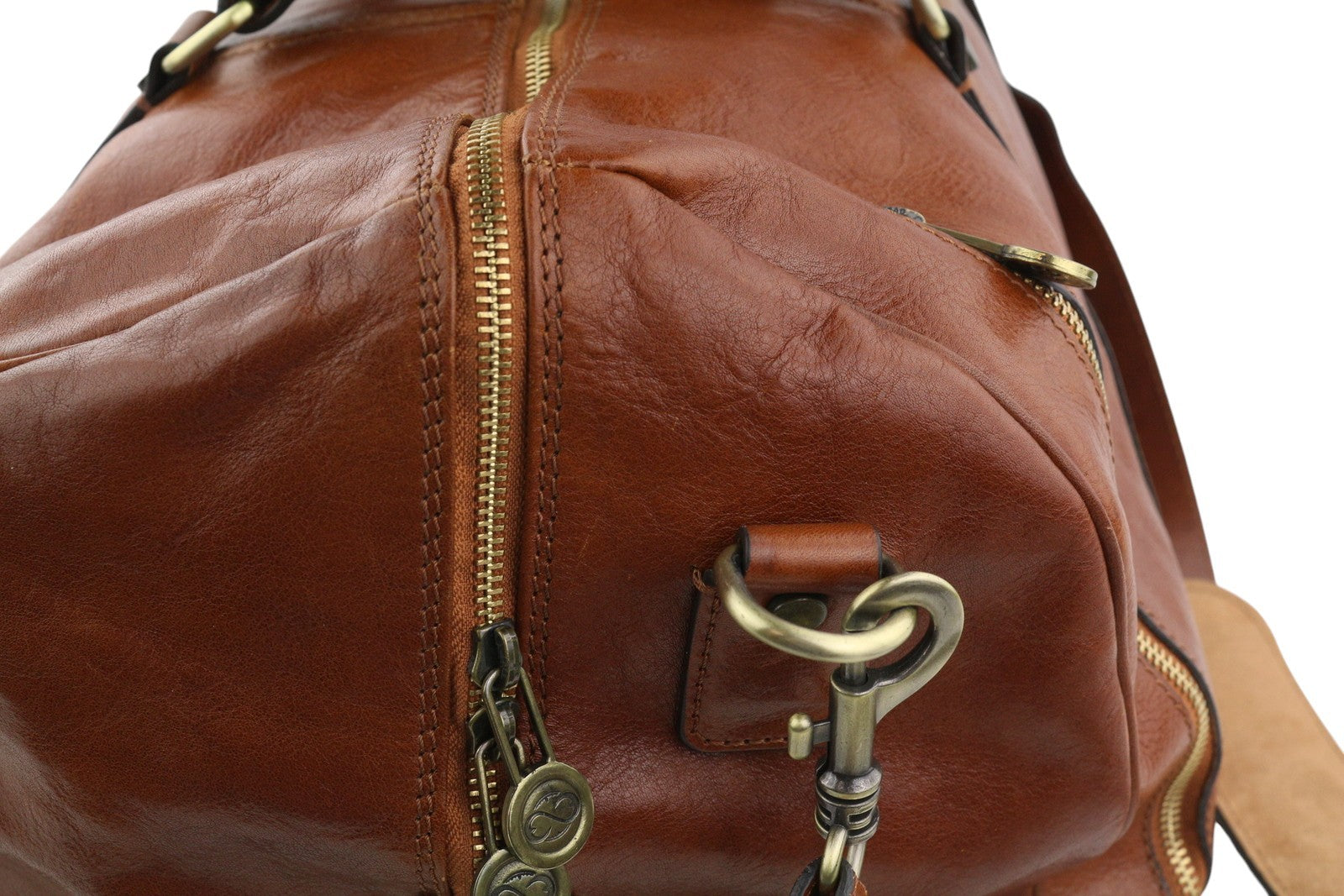 TIME RESISTANCE Wise Children Men Bag Brown Vachetta Leather Duffel RRP350