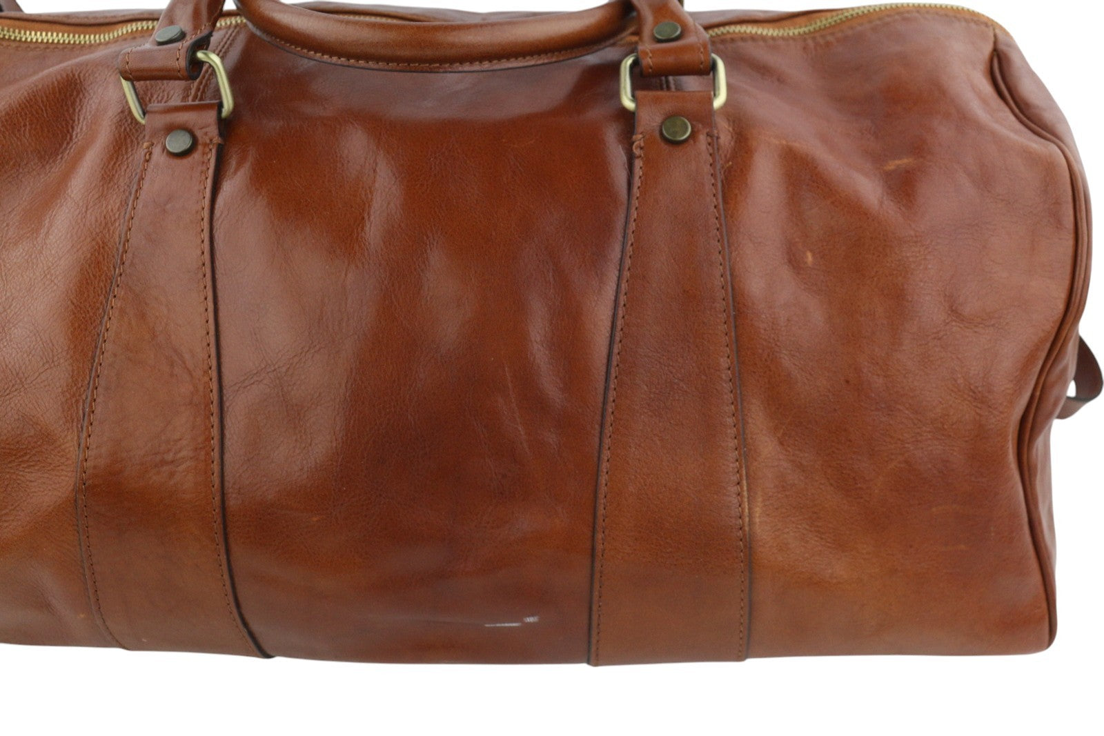 TIME RESISTANCE Wise Children Men Bag Brown Vachetta Leather Duffel RRP350