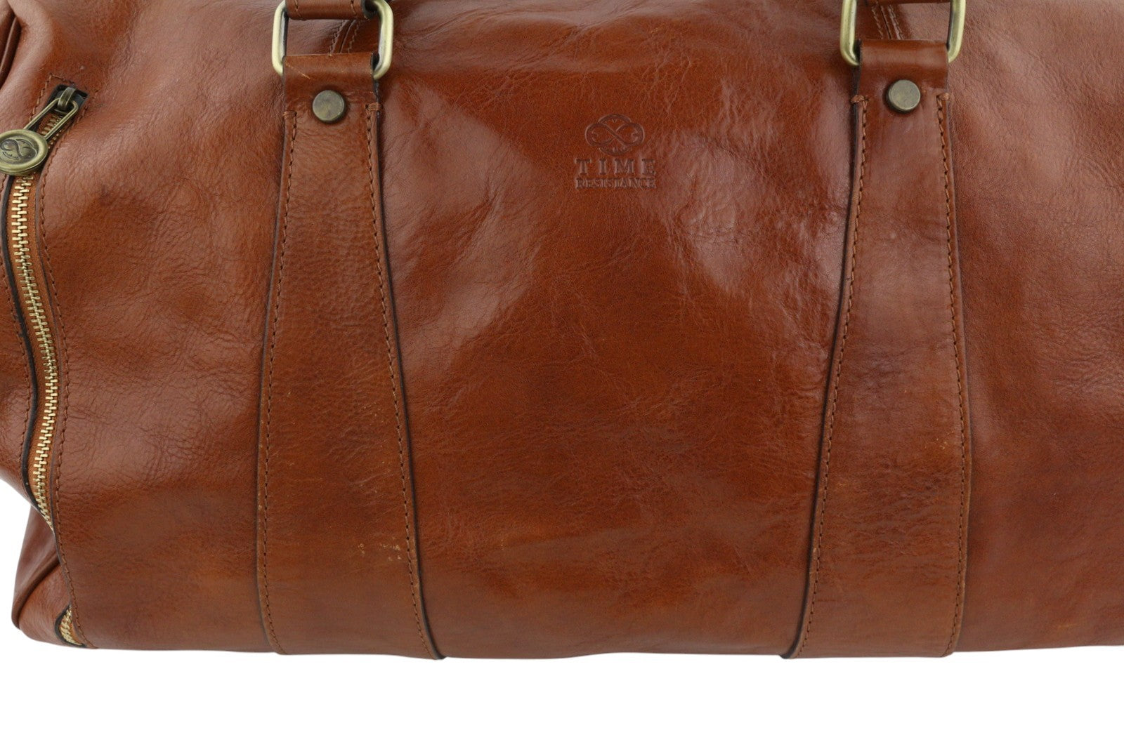 TIME RESISTANCE Wise Children Men Bag Brown Vachetta Leather Duffel RRP350