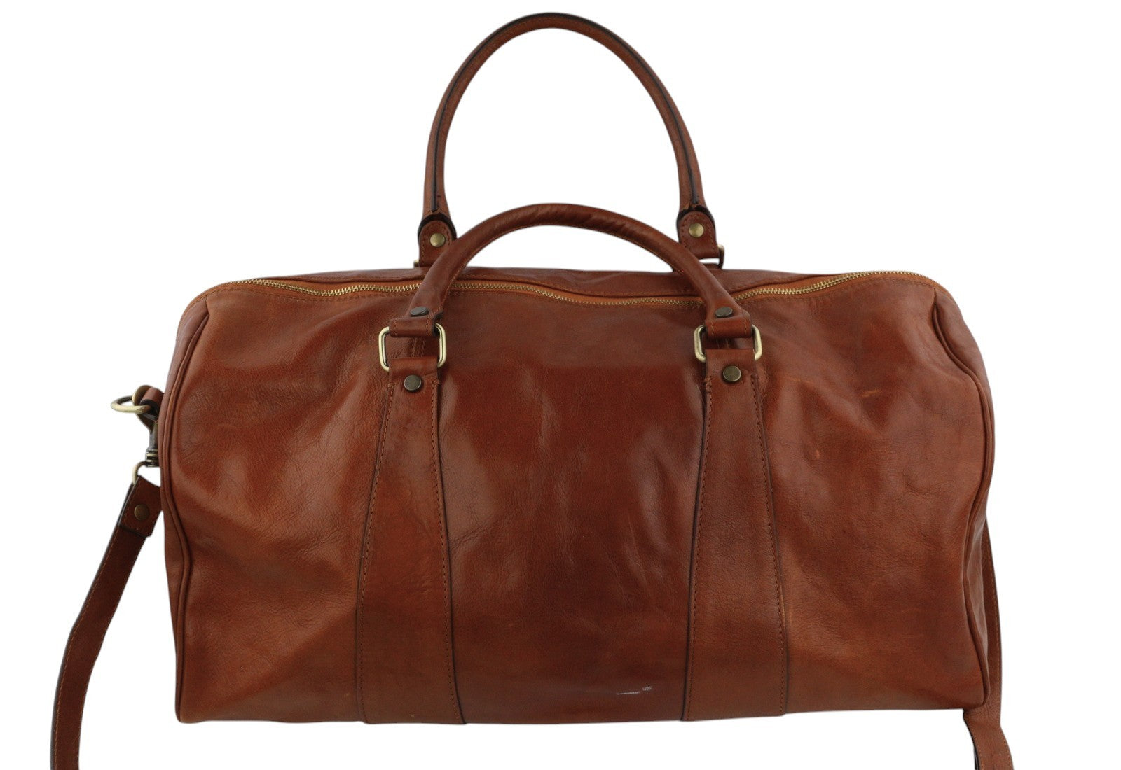TIME RESISTANCE Wise Children Men Bag Brown Vachetta Leather Duffel RRP350