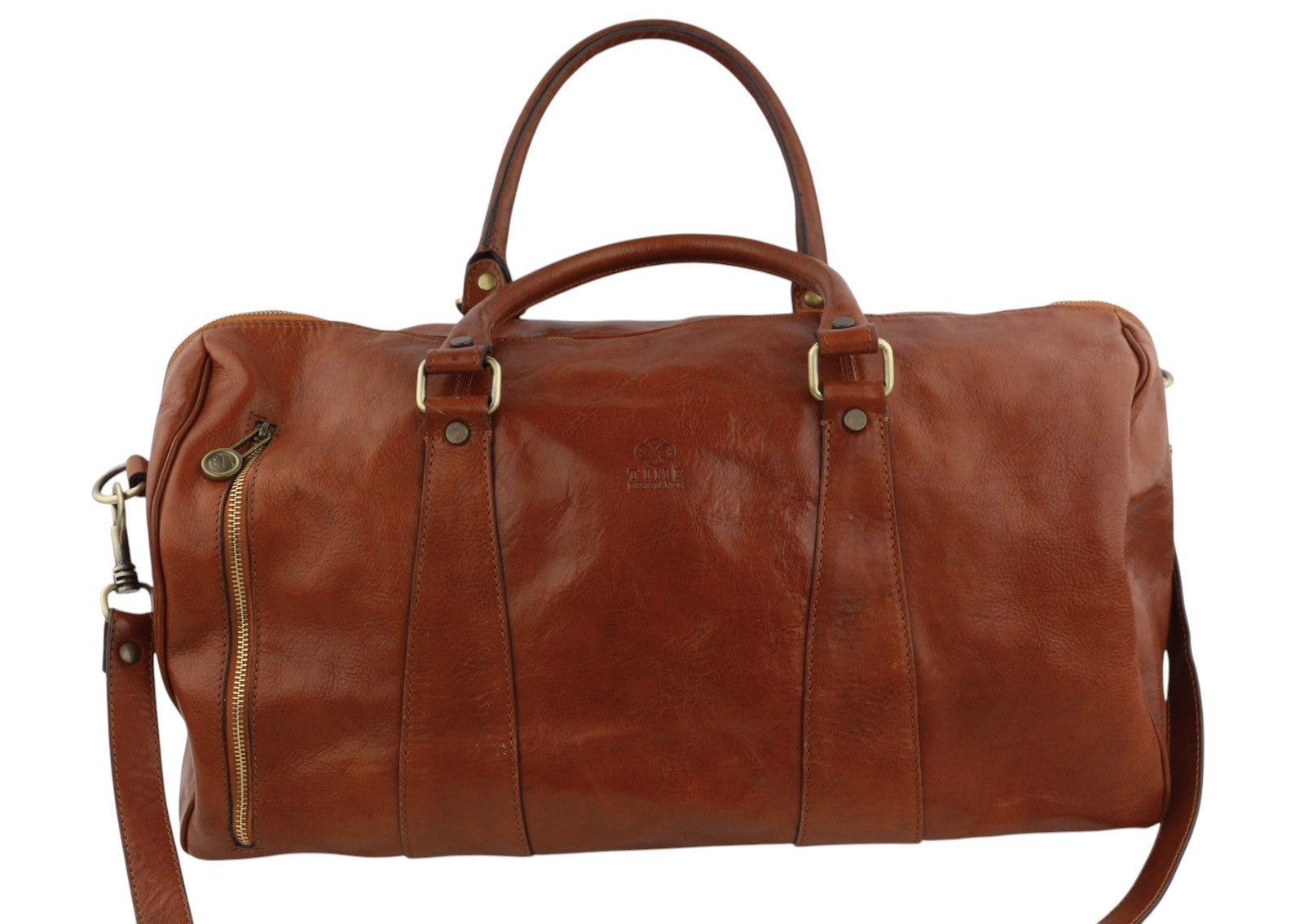TIME RESISTANCE Wise Children Men Bag Brown Vachetta Leather Duffel RRP350