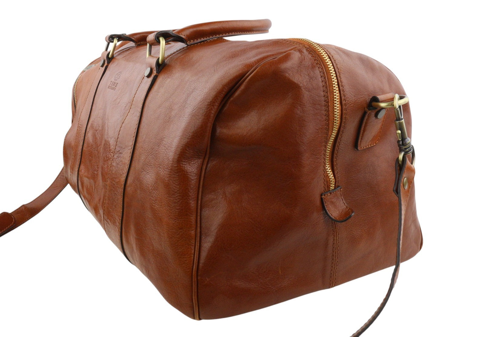 TIME RESISTANCE Wise Children Men Bag Brown Vachetta Leather Duffel RRP350