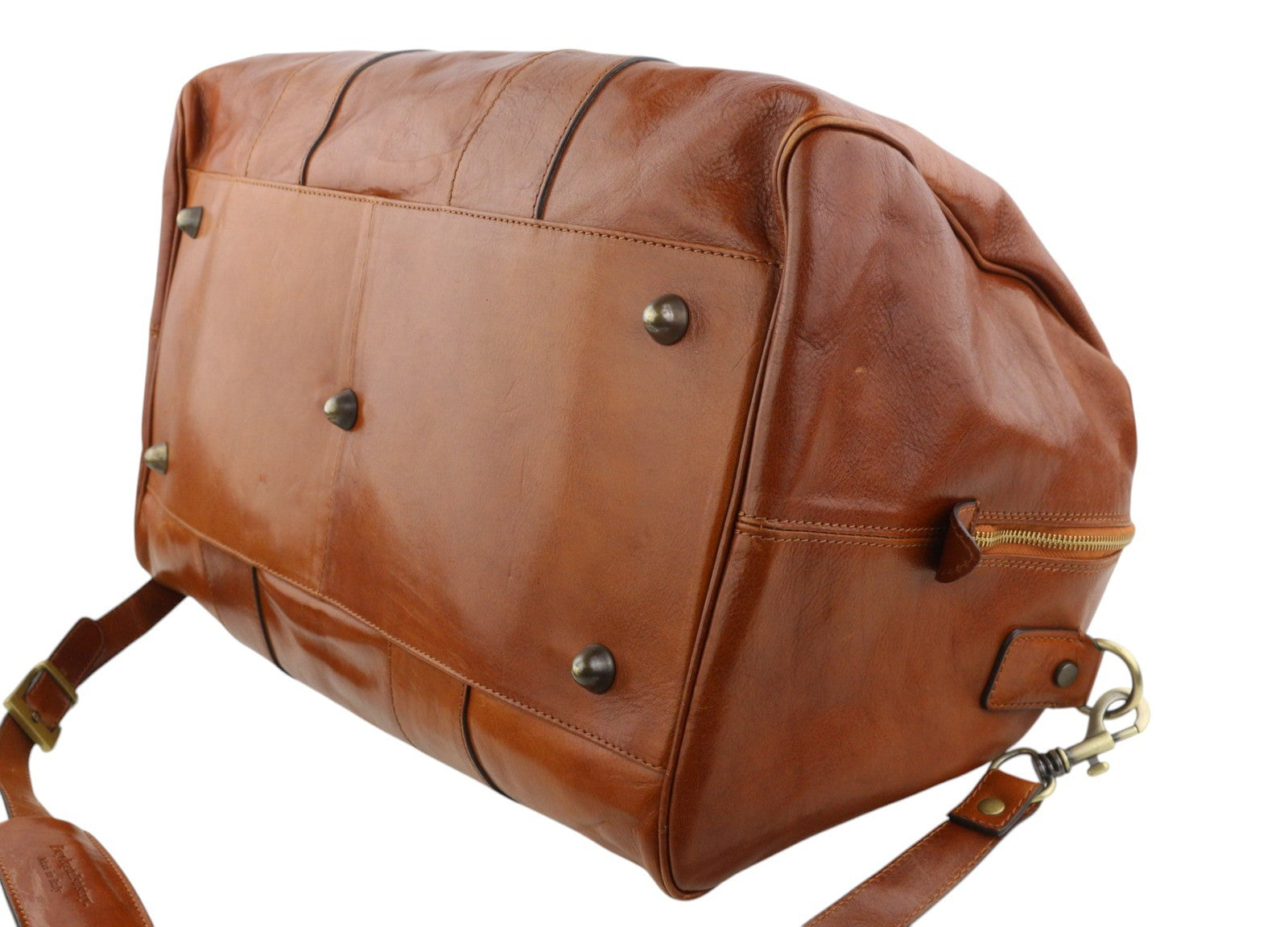 TIME RESISTANCE Wise Children Men Bag Brown Vachetta Leather Duffel RRP350