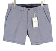 SCOTCH & SODA Men Shorts W34 Blue Patterned Zip Fly Turn Up Chino