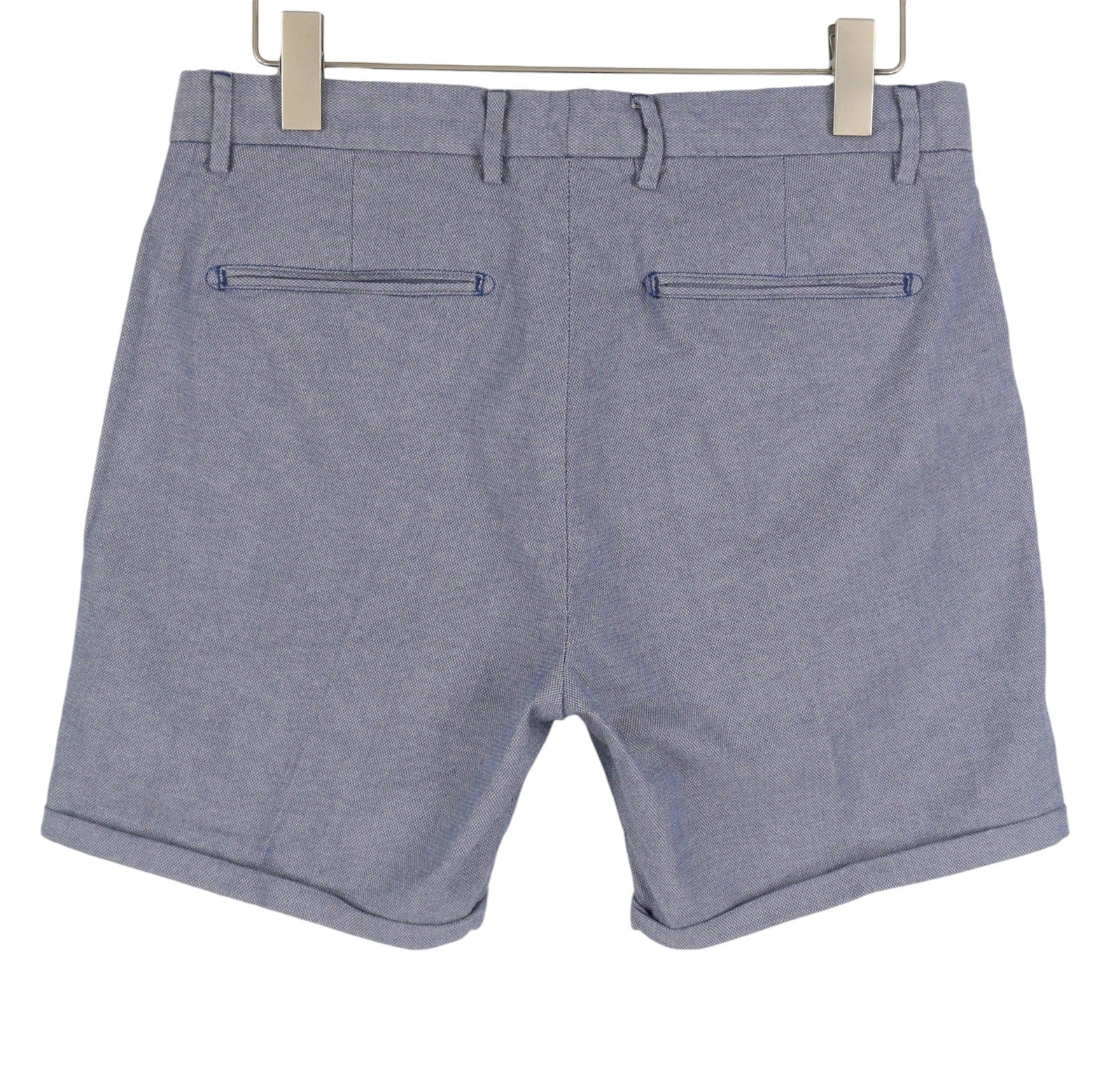 SCOTCH & SODA Men Shorts W34 Blue Patterned Zip Fly Turn Up Chino