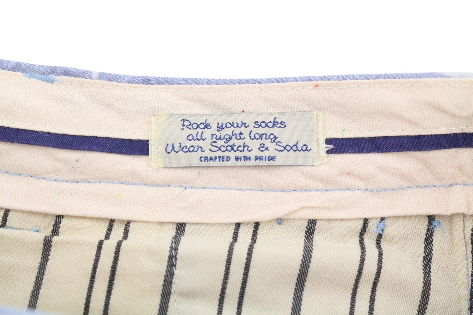 SCOTCH & SODA Men Shorts W29 Blue Floral Print Faded Zip Fly Chino