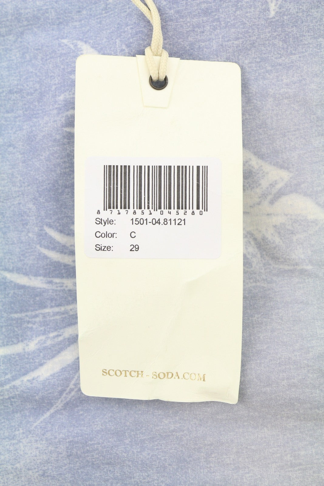 SCOTCH & SODA Men Shorts W29 Blue Floral Print Faded Zip Fly Chino