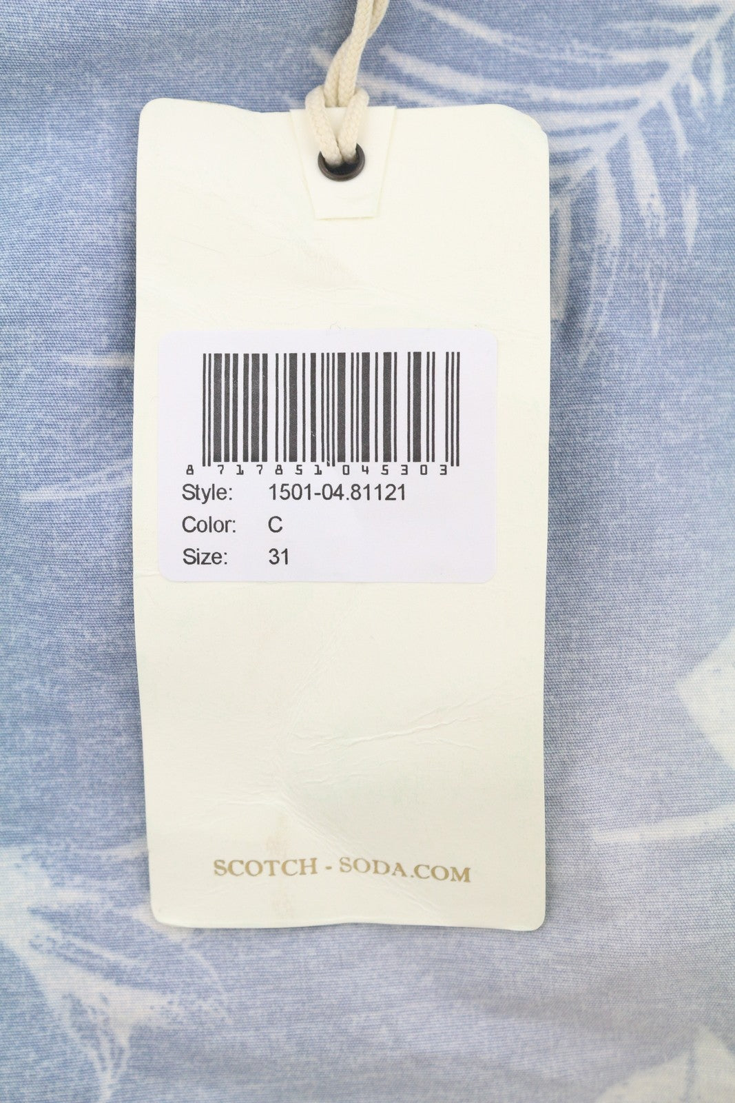 SCOTCH & SODA Men Shorts W31 Blue Floral Print Faded Zip Fly Chino
