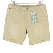 SCOTCH & SODA Men Shorts W33 Beige Garment Dyed Faded Turn Up Chino