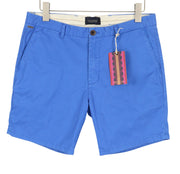 SCOTCH & SODA Men Shorts W33 Blue 5-Pocket Design Zip Fly Chino