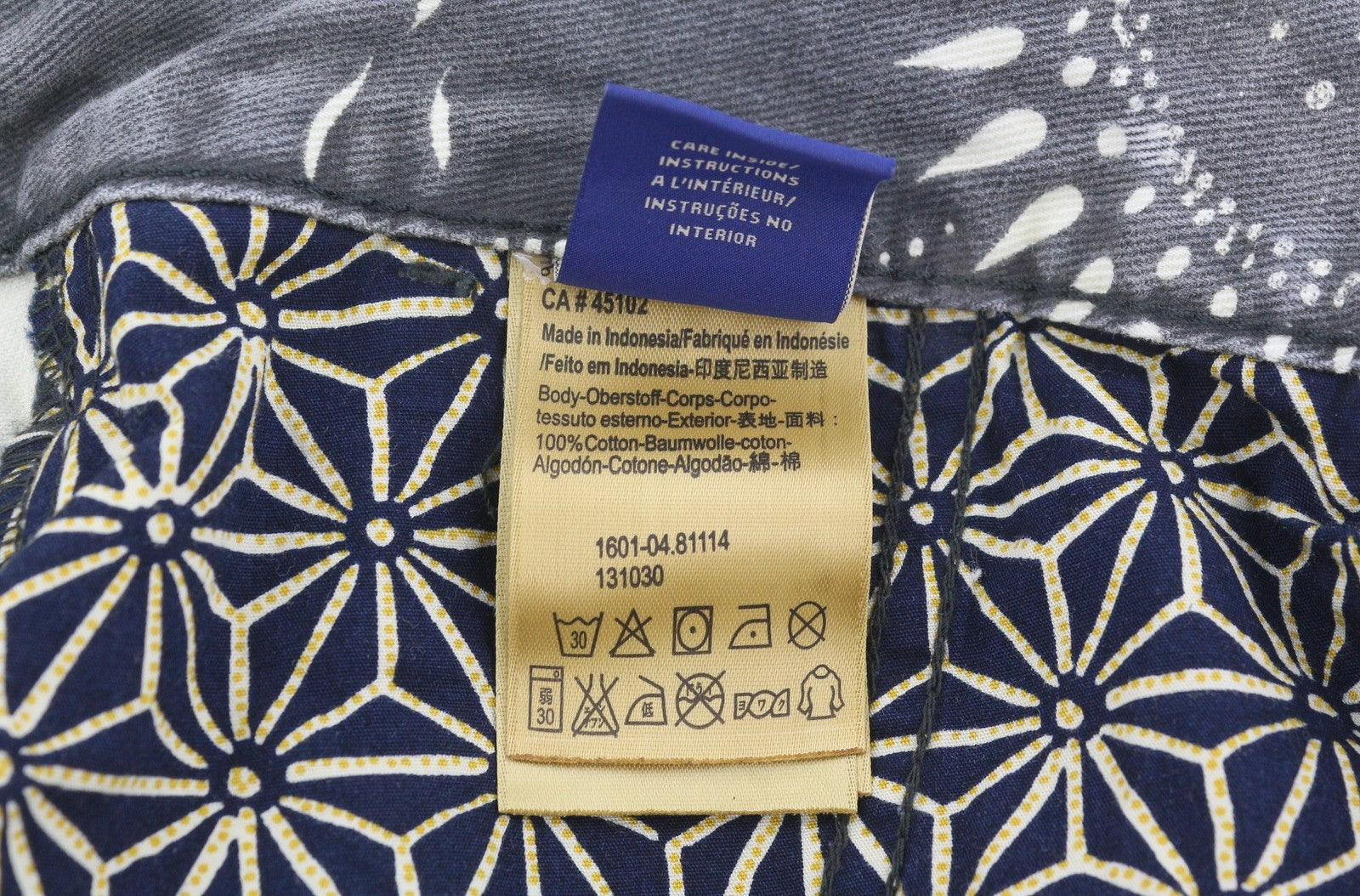 SCOTCH & SODA Men Shorts W34 Grey Garment Dye Patterned Distress Denim