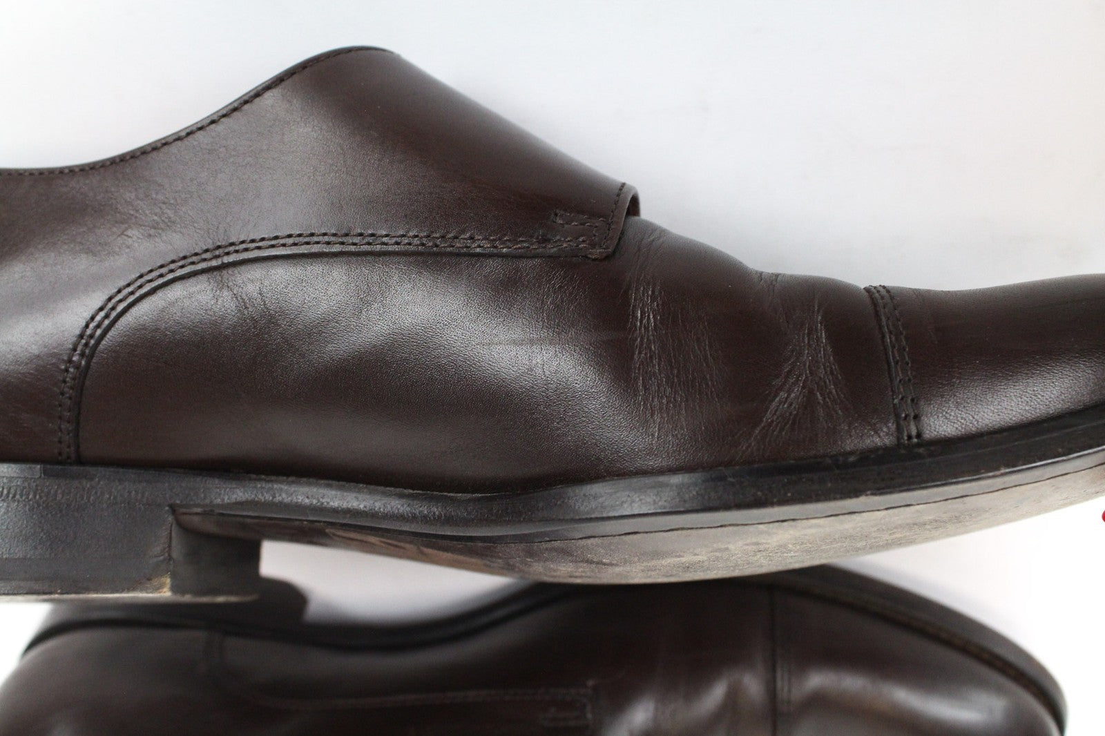 SUITSUPPLY Men Casual Shoes EU40.5 Brown Genuine Leather Double Buckle Classic
