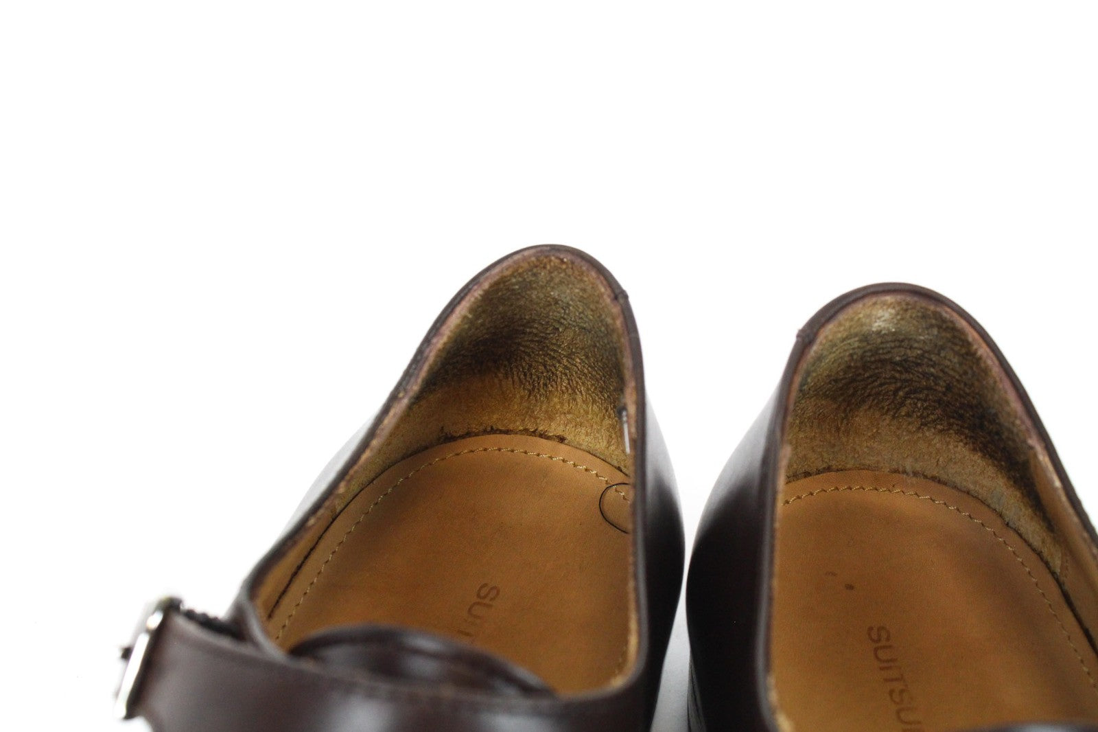 SUITSUPPLY Men Casual Shoes EU40.5 Brown Genuine Leather Double Buckle Classic