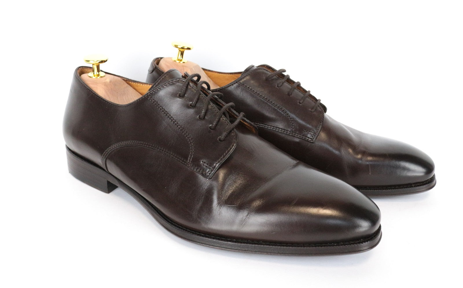 SUITSUPPLY Men Casual Shoes EU42 Brown Genuine Leather Low-Top Laced Classic