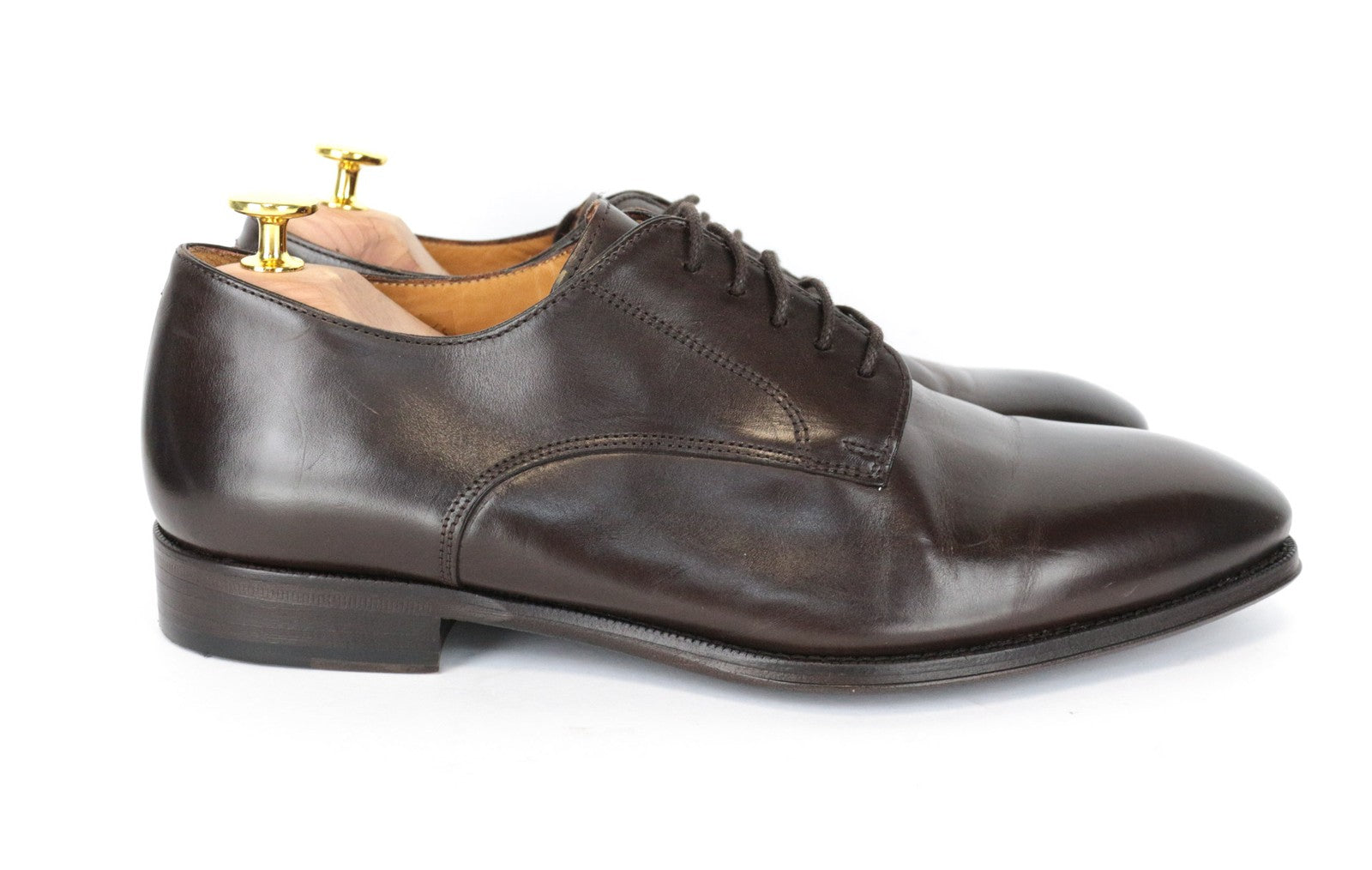 SUITSUPPLY Men Casual Shoes EU42 Brown Genuine Leather Low-Top Laced Classic