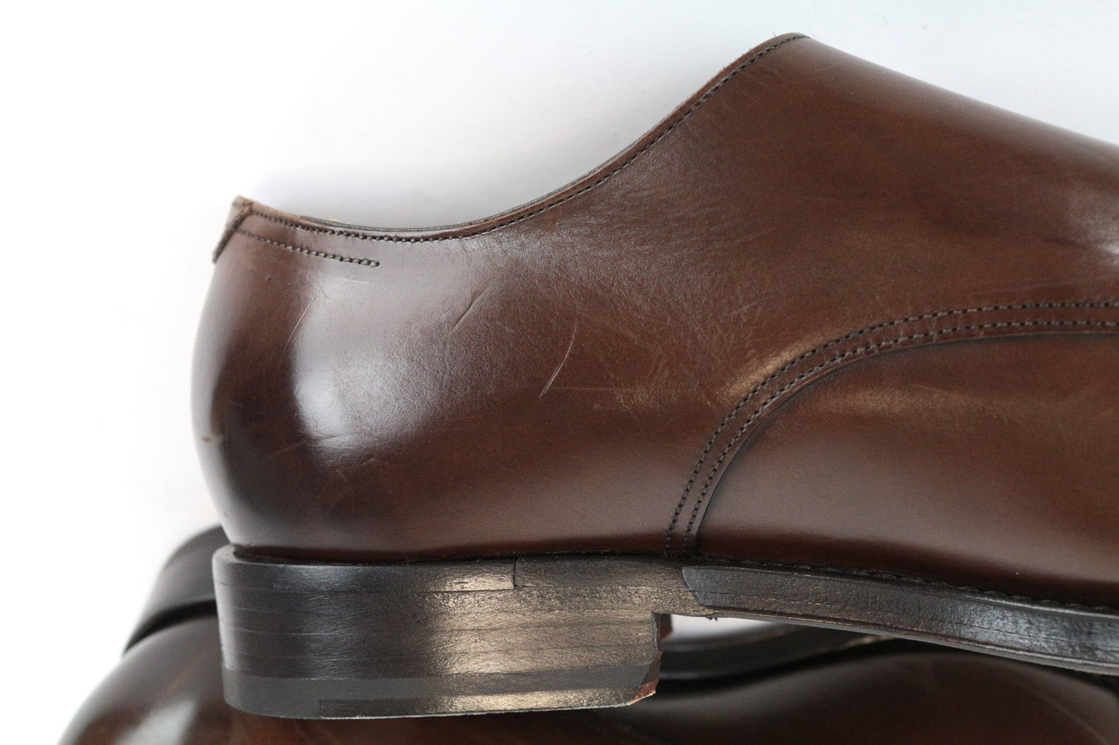 SUITSUPPLY Men Casual Shoes EU44 Brown Double Buckled Genuine Leather Low-Top