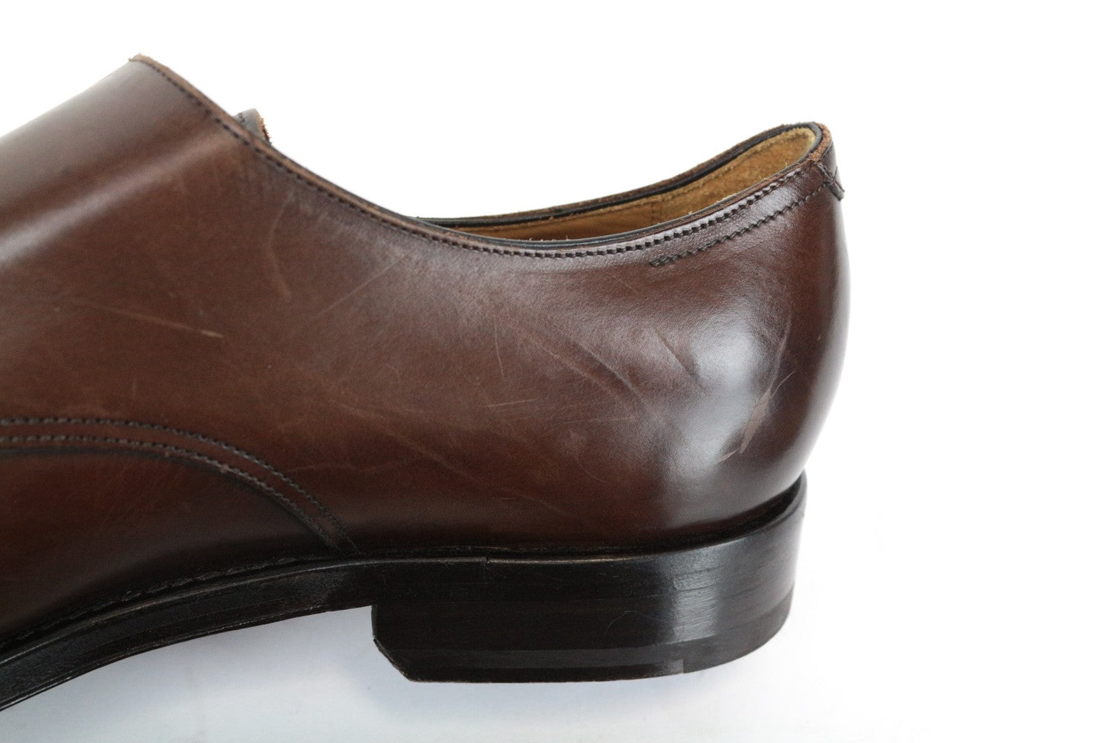 SUITSUPPLY Men Casual Shoes EU44 Brown Double Buckled Genuine Leather Low-Top