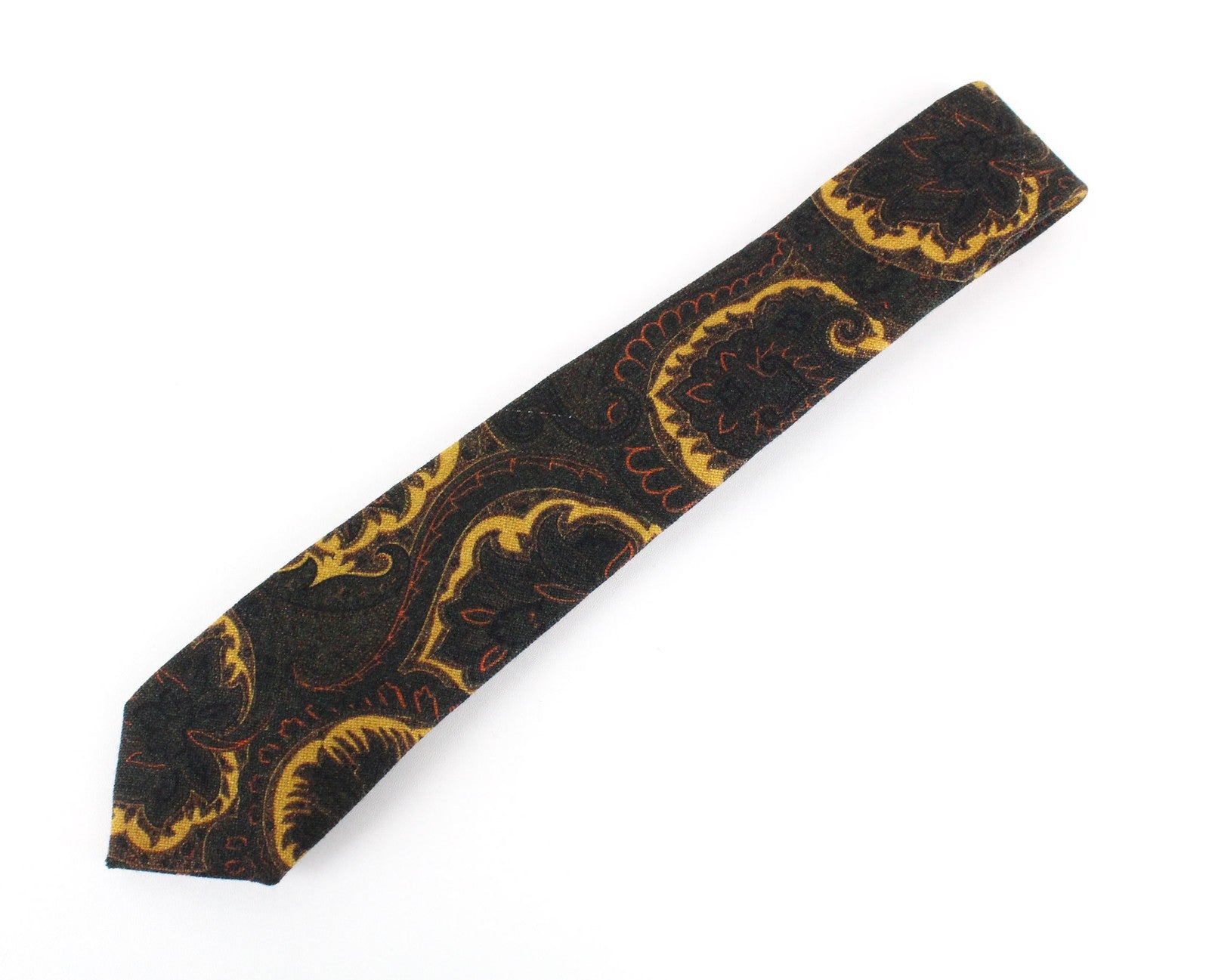 SUITSUPPLY Men Tie 150 x 8 cm Pure Wool Brown Graphic Print Pointed-End Formal