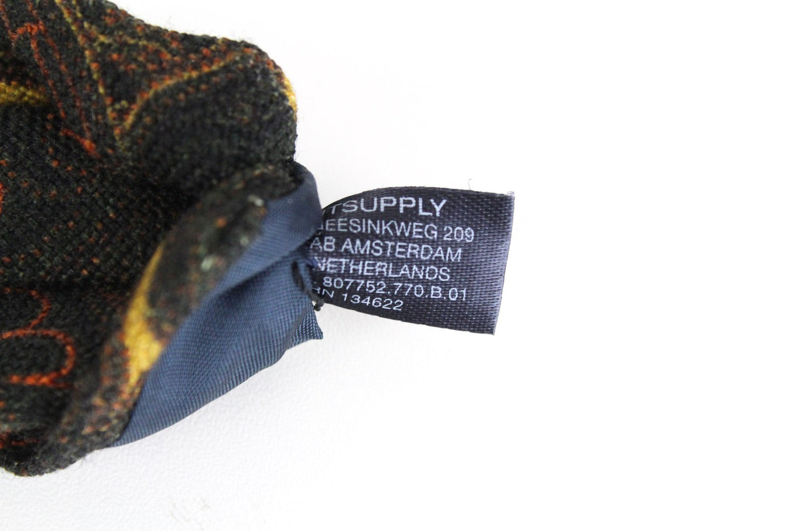 SUITSUPPLY Men Tie 150 x 8 cm Pure Wool Brown Graphic Print Pointed-End Formal