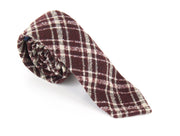 SUITSUPPLY Men Tie 150 x 8 cm Wine Red Checked Pointed-End Formal Melange Knit