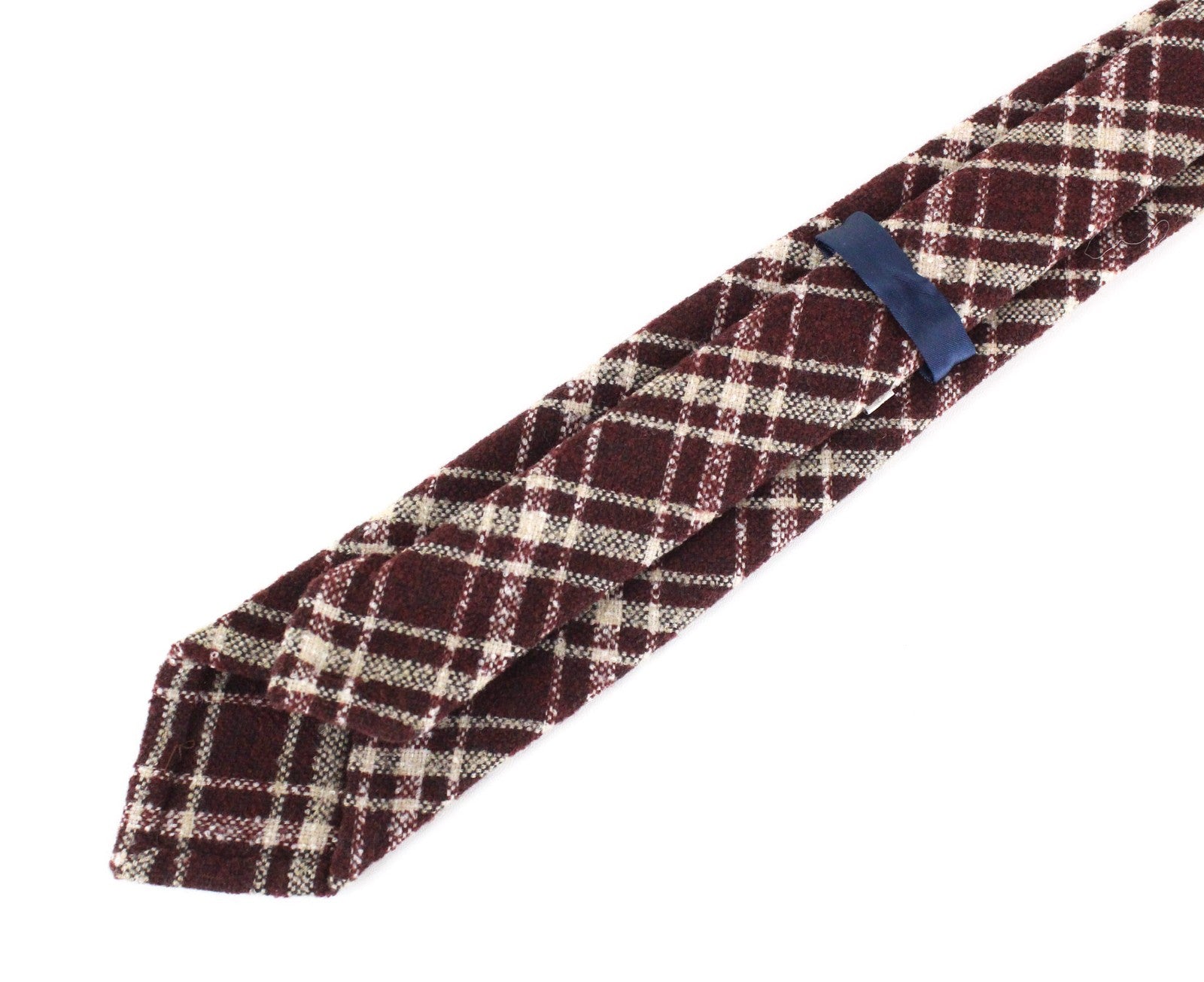 SUITSUPPLY Men Tie 150 x 8 cm Wine Red Checked Pointed-End Formal Melange Knit
