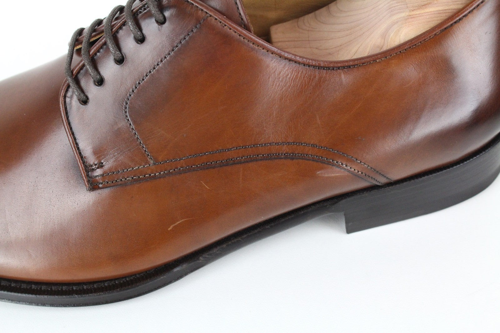 SUITSUPPLY Men Formal Shoes EU42/UK8 Brown Lace-Up Pure Calf Leather Classic