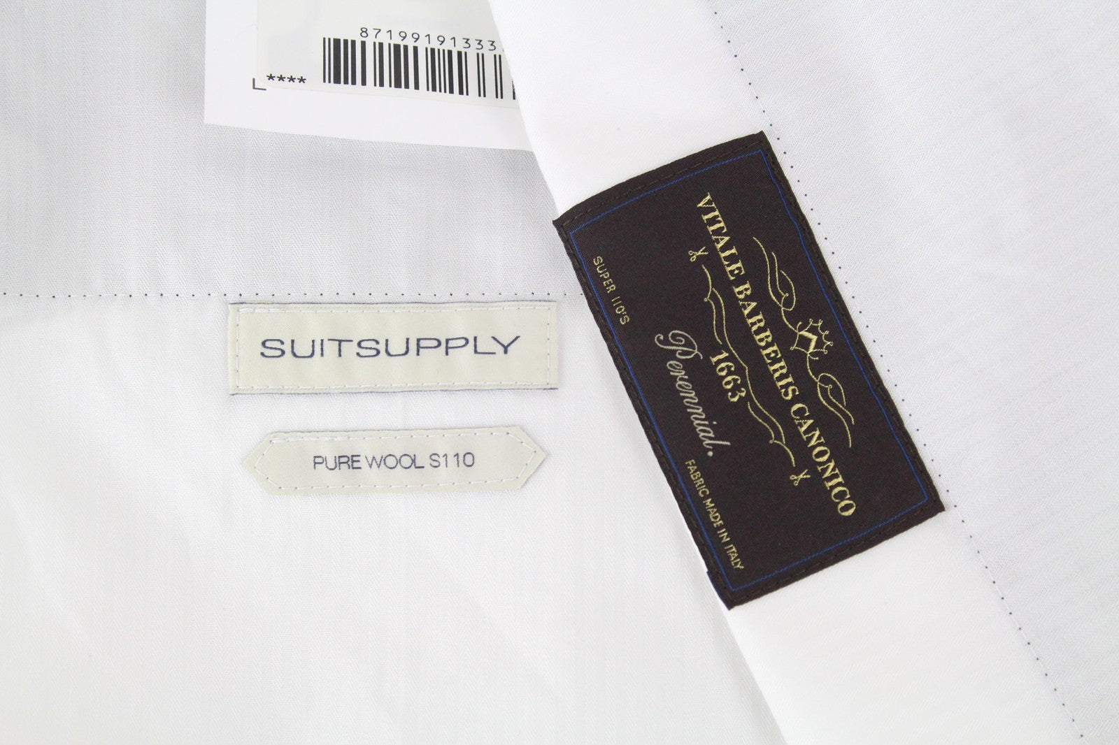 SUITSUPPLY Lazio Men Suit UK44S Grey Slim Sharkskin 2-Piece Pure Wool S110s
