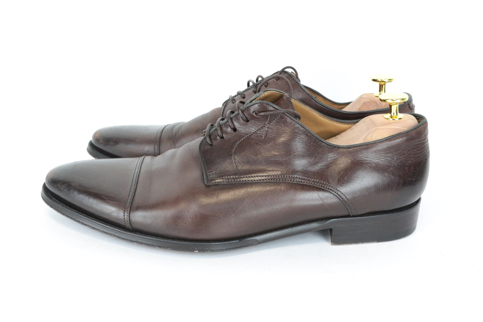 SUITSUPPLY Men Formal Shoes EU43 UK9 Brown Calf Leather Lace-Up Derby Classic