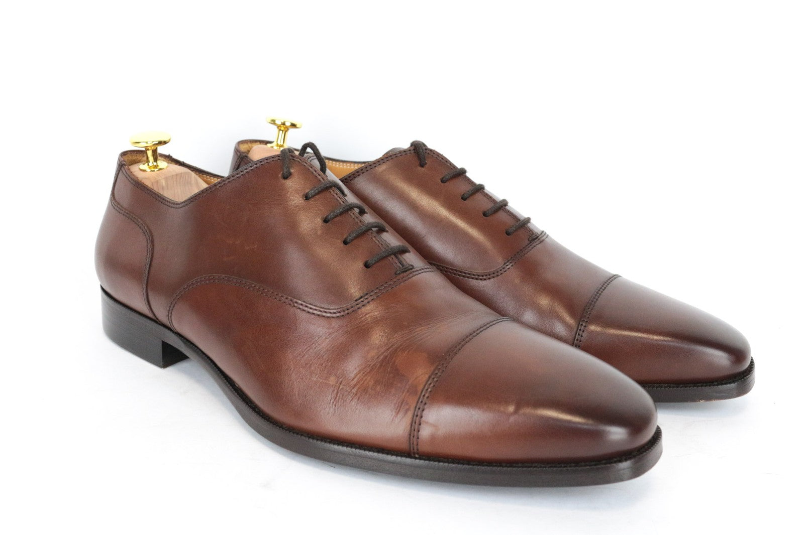 SUITSUPPLY Men Formal Shoes EU44.5 UK10.5 Oxford Brown Leather Lace-Up Classic