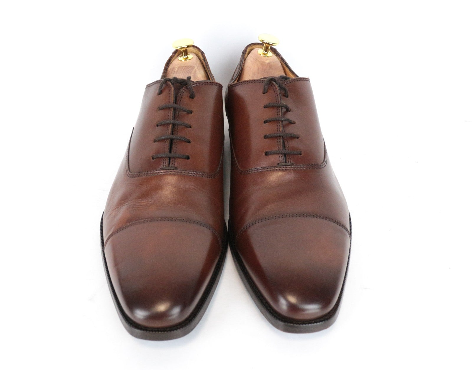 SUITSUPPLY Men Formal Shoes EU44.5 UK10.5 Oxford Brown Leather Lace-Up Classic