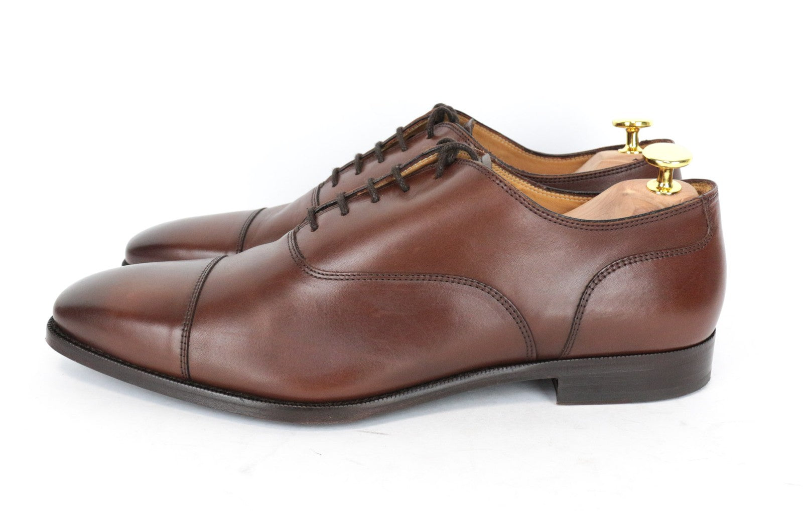 SUITSUPPLY Men Formal Shoes EU44.5 UK10.5 Oxford Brown Leather Lace-Up Classic