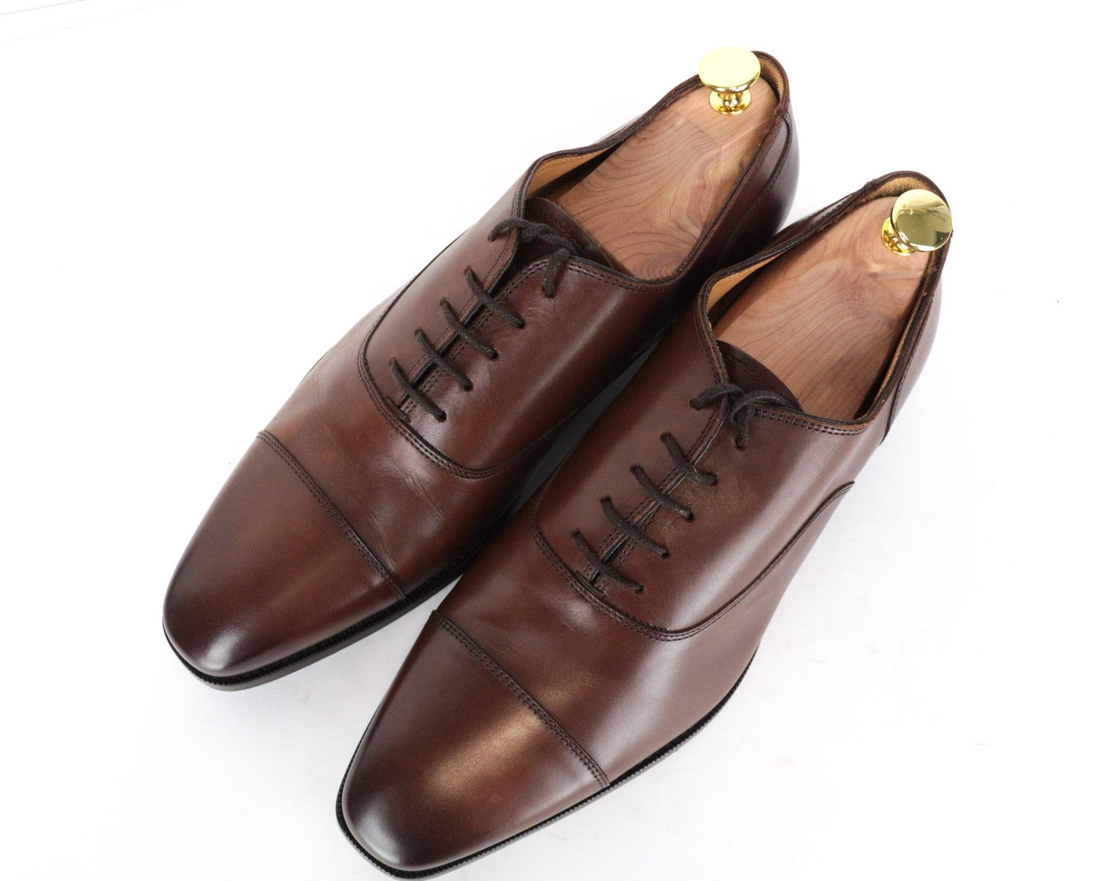 SUITSUPPLY Men Formal Shoes EU44.5 UK10.5 Oxford Brown Leather Lace-Up Classic