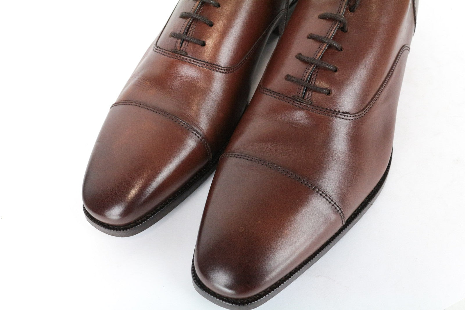 SUITSUPPLY Men Formal Shoes EU44.5 UK10.5 Oxford Brown Leather Lace-Up Classic
