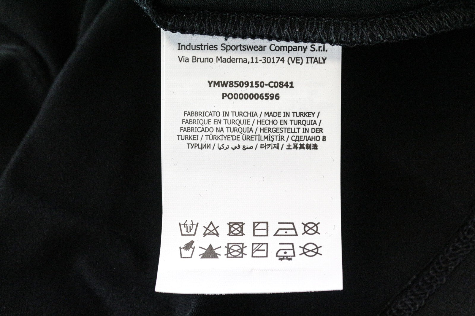 MARINA YACHTING Women T-Shirt S Black Cotton Stretch Studs Long Sleeve Logo