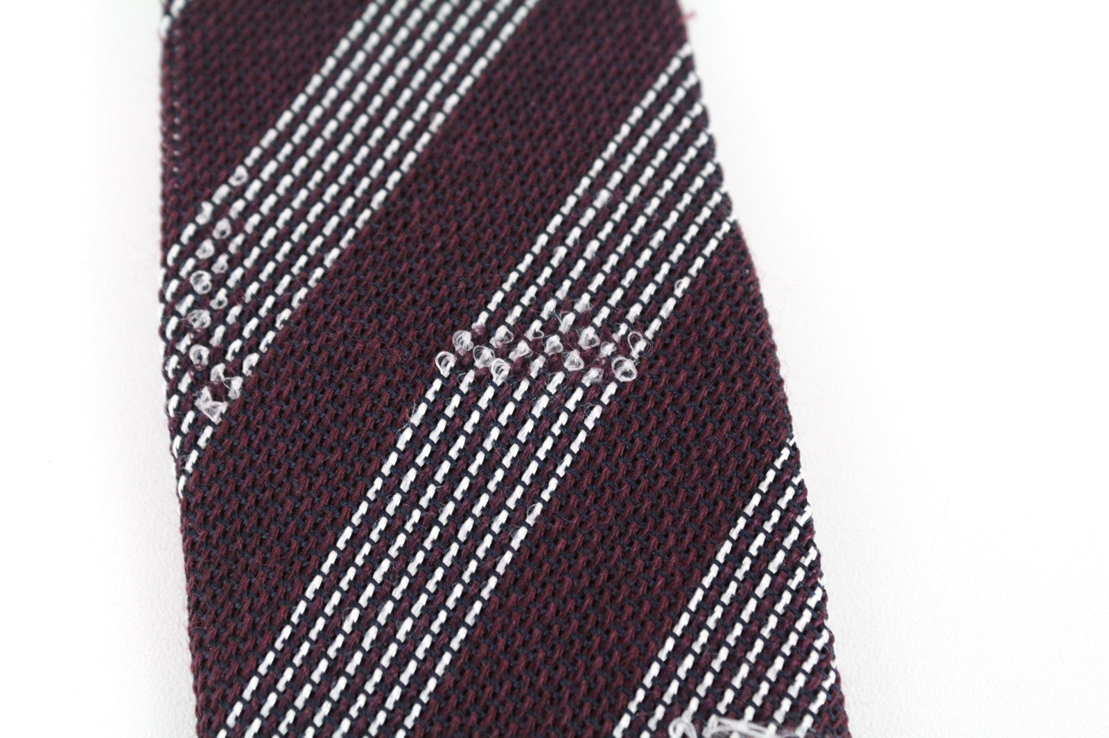 SUITSUPPLY Men Tie 150 x 8 cm Purple Silk Wool Striped Pointed-End Formal