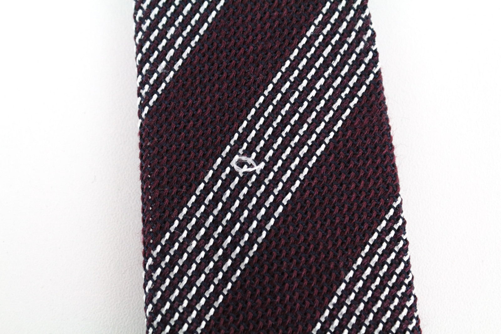 SUITSUPPLY Men Tie 150 x 8 cm Purple Silk Wool Striped Pointed-End Formal