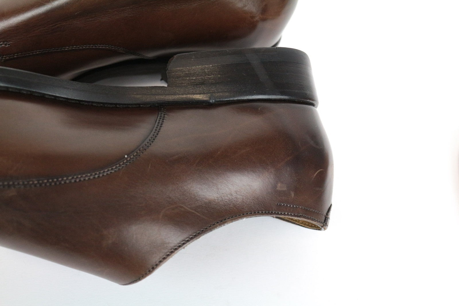 SUITSUPPLY Men Casual Shoes EU43 Brown Leather Double Buckle Classic Formal