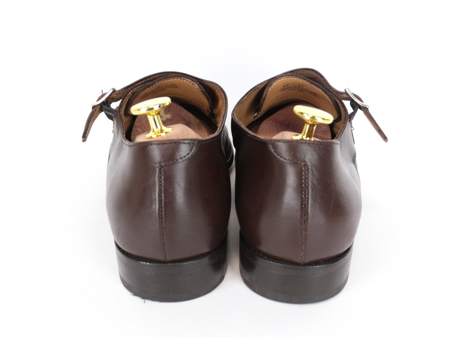 SUITSUPPLY Men Casual Shoes EU44 Brown Genuine Leather Double Buckle Formal UK10