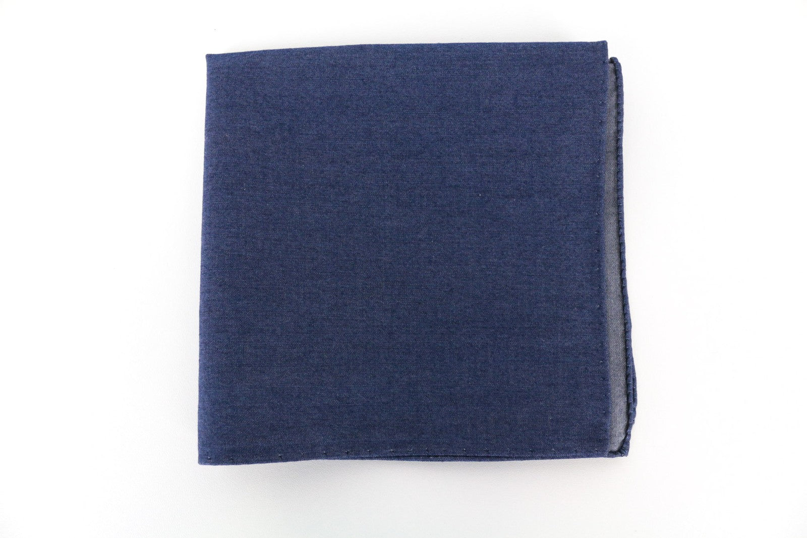 SUITSUPPLY Men Handkerchief 33 x 32 cm Blue Pure Cotton Plain Pocket Square