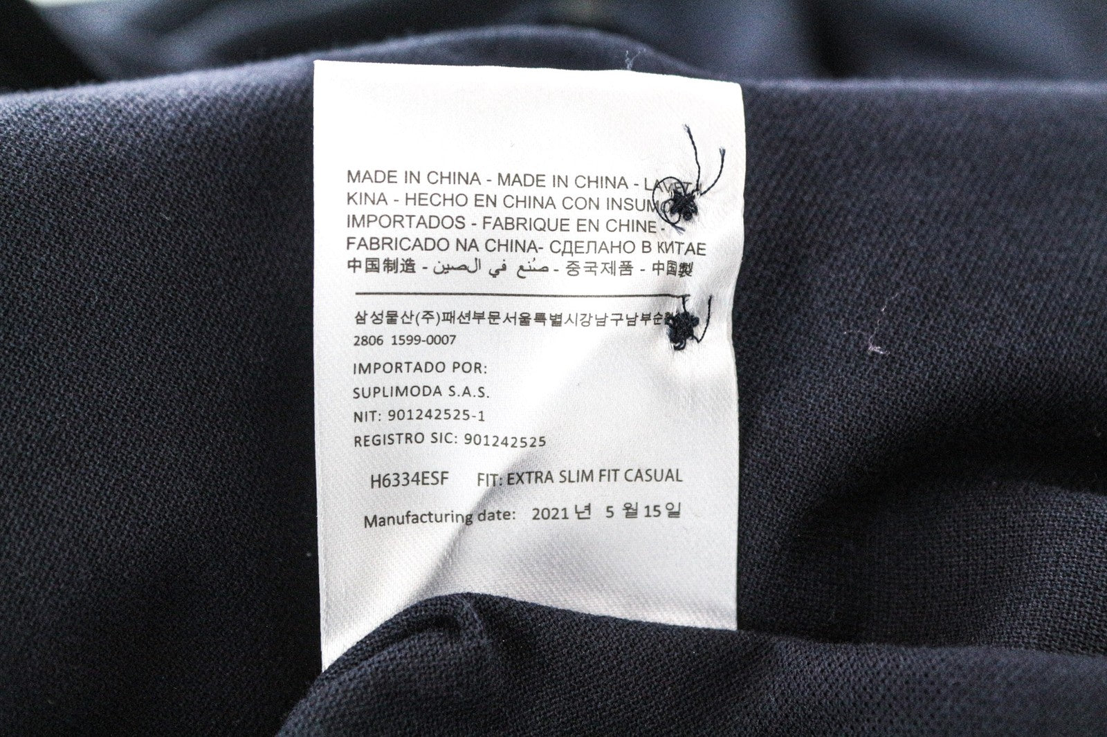 SUITSUPPLY Men T-Shirt 35/36/ 13 1/2/14 Navy Blue Pure Cotton Extra Slim Polo