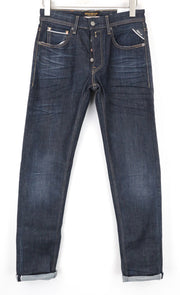 REPLAY Grover Men Jeans W30/L34 Selvedge Washed Blue Straight Cotton Stretch