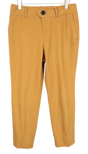 SUISTUDIO Lane Women Trousers UK16R Brown Slim Long Pure Cotton Twill Flat-Front