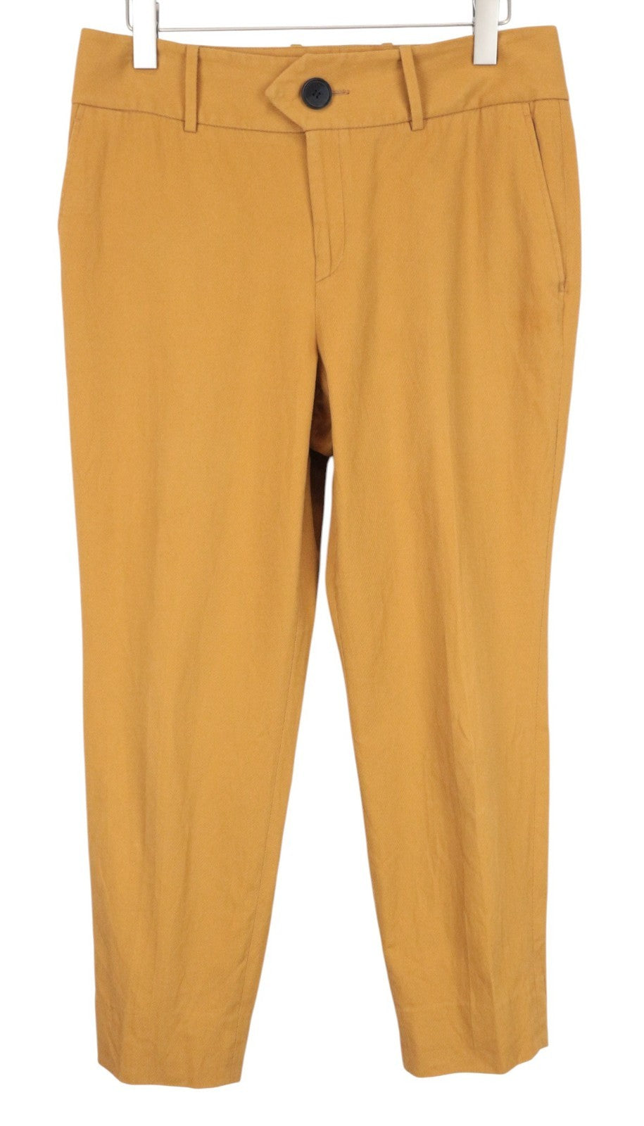 SUISTUDIO Lane Women Trousers UK16R Brown Slim Long Pure Cotton Twill Flat-Front