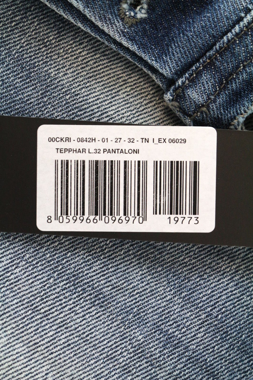 DIESEL Tepphar 0842H Men Jeans W27/L32 Boys Slim Carrot Wash Blue Cotton Stretch