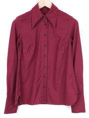 SUITSUPPLY Elton Women Shirt 34R XS Red Purple Long Sleeved Pure Cotton Button