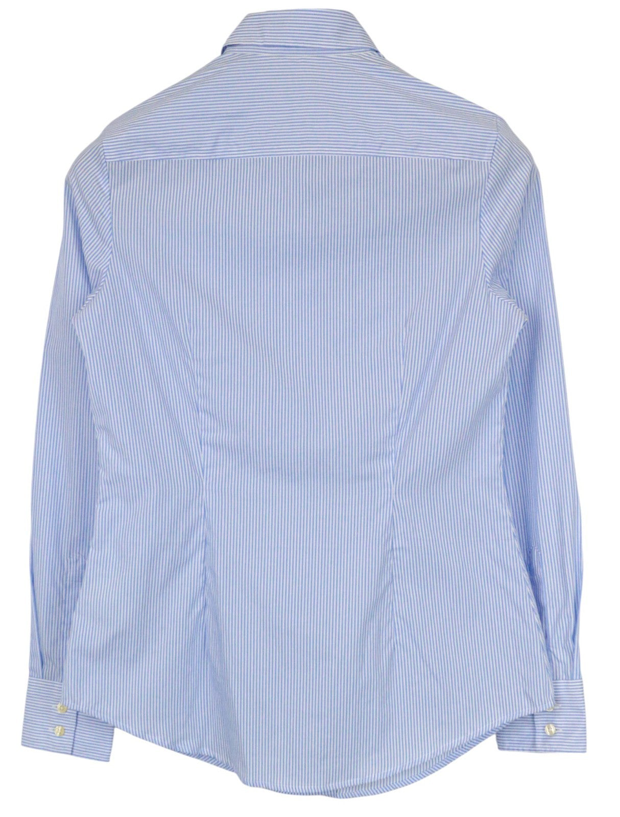 SUISTUDIO Women Shirt 34R XS Blue Pure Cotton Striped Long Sleeved Classic