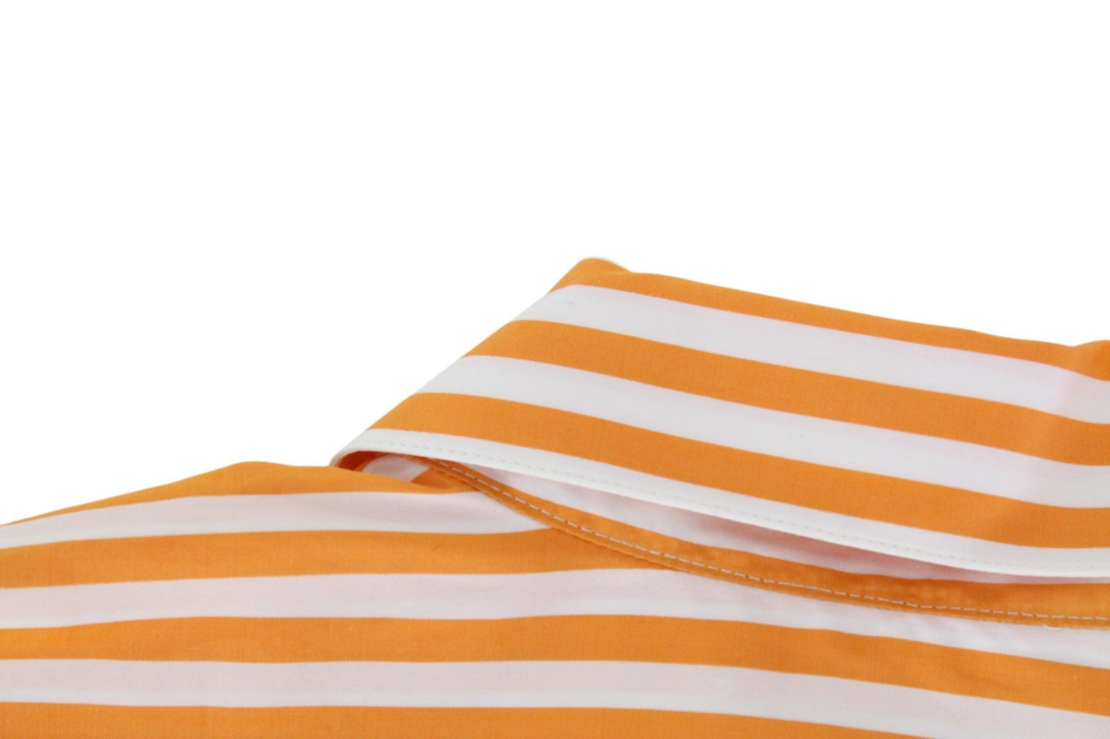SUISTUDIO Curtis Women Shirt UK8R XS Orange Cotton Striped Button Flare Sleeved