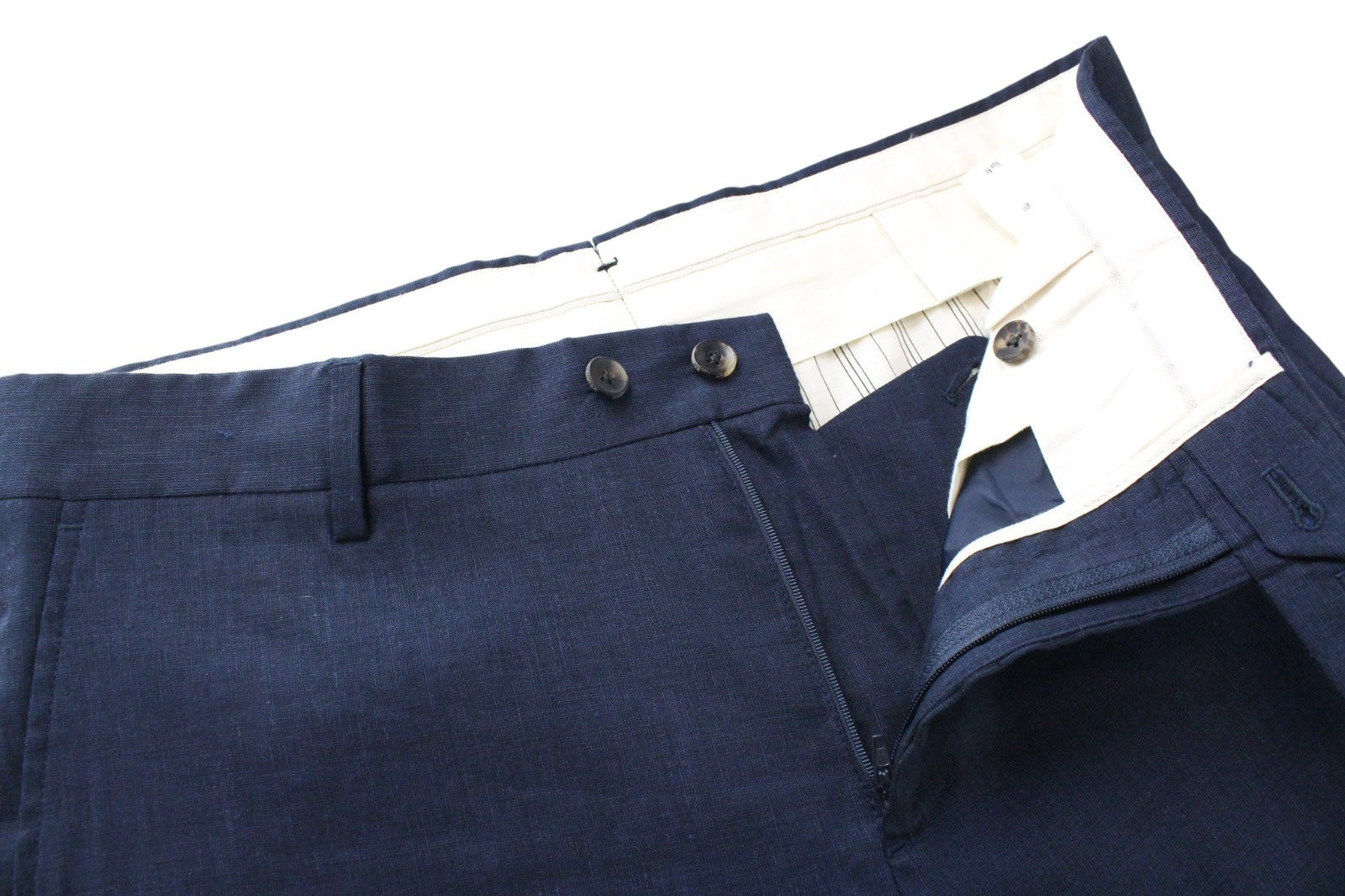 SCOTCH & SODA Atelier Men Trousers 50 W36  Dark Blue Navy Pleated Front Formal